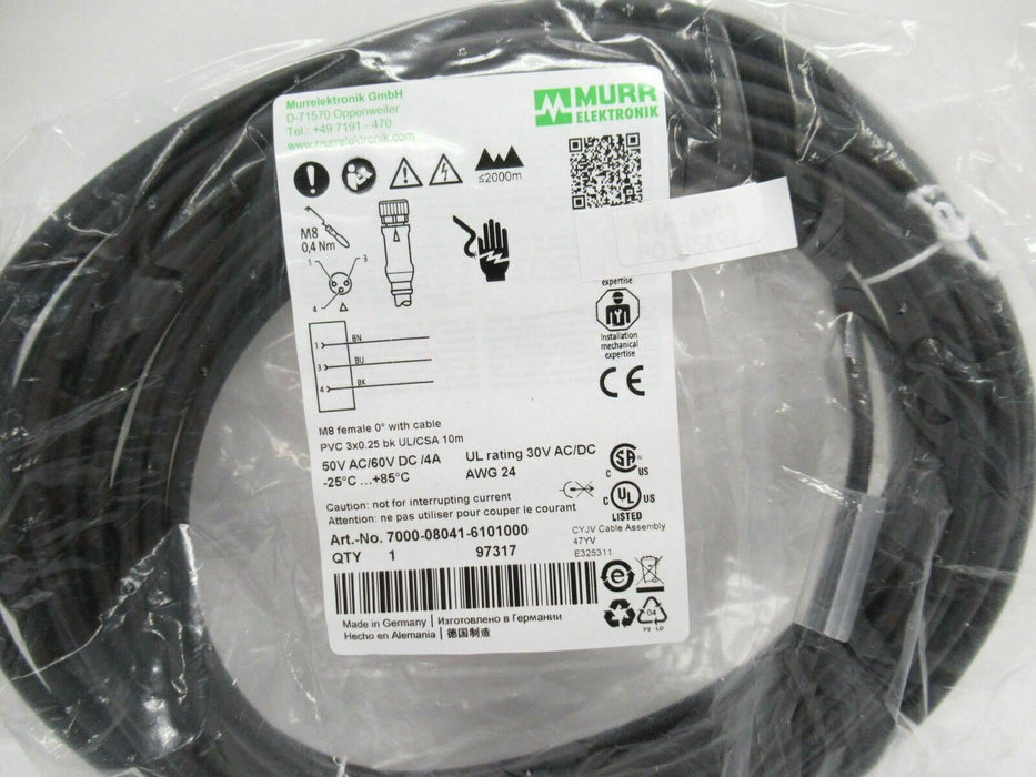 Murrelektronik 7000-08041-6101000 Cable Sensor M8 Female Connector, 10 Meters