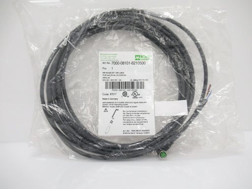 Murr Electronik  7000-08101-6210500 7000081016210500 Cable Sensor M8 90Deg (New)