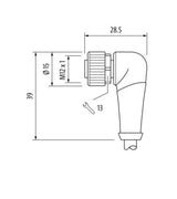 Murrelektronik 7000-12341-6341000 GmbH M12 Female 90° A-Cod. With Cable