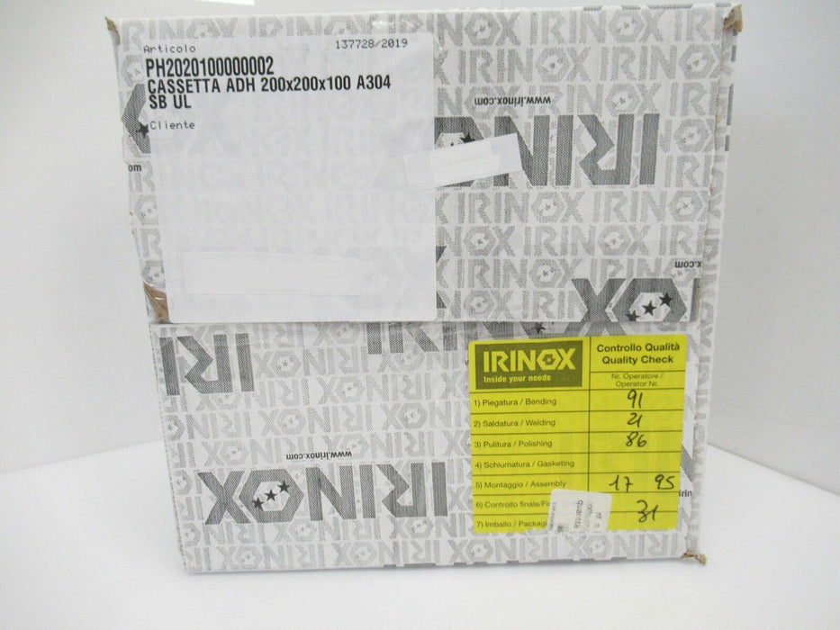 Irinox ADH20-20 PH2020100000002 Stainless Steel Hygienic Junction Box