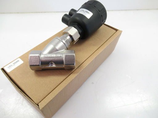 Angle Valve EMCP-20-50-S1-T 1 Port Size 3/4 Single Acting Normal Close NPT SS316