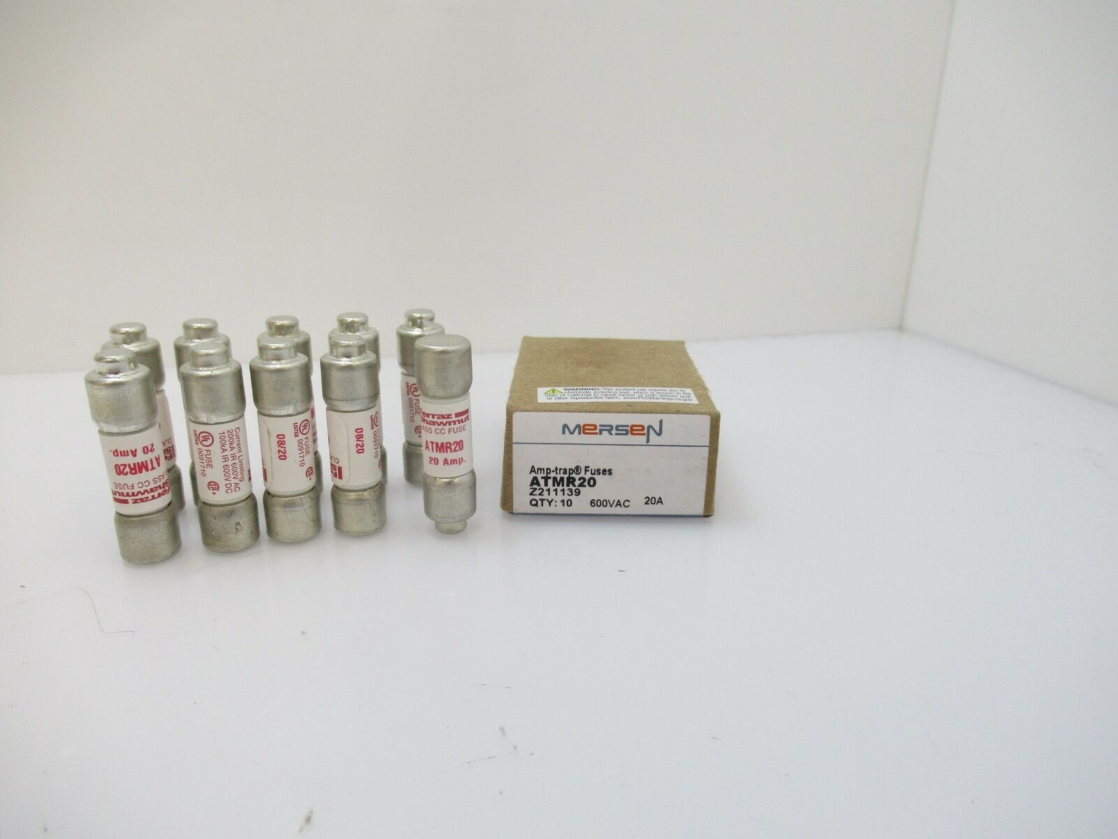 Atmr20 Mersen ATMR20 Fuse Class CC Fast Acting 20 A / 600V AC, Lot Of 10 ...