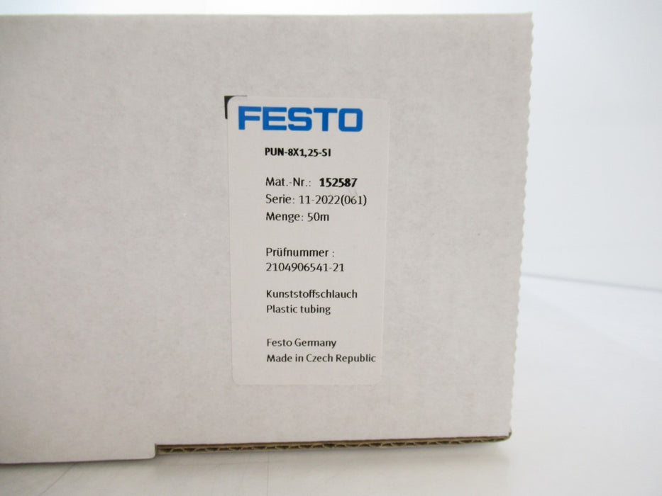PUN-8X1,25-SI PUN8X125SI 152587 Festo Plastic Tubing 8 mm Silver, Sold Per 50M