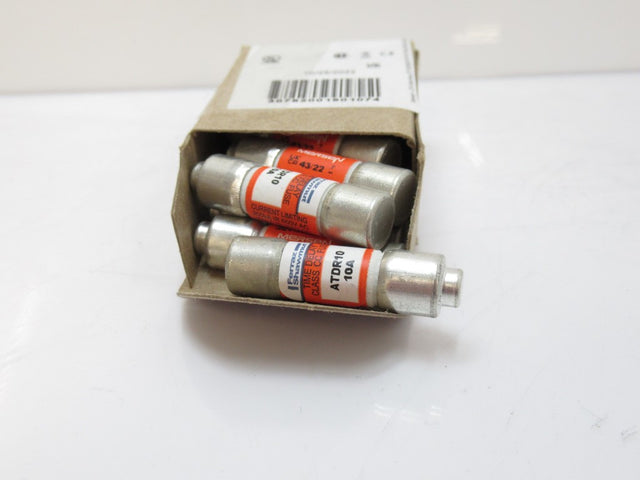 Mersen Ferraz Shawmut ATDR10 Fuse Class CC, 10 A, 600V AC, Lot Of 10