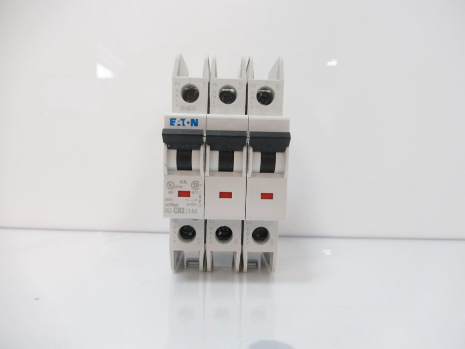 Eaton FAZ-C63-3-NA 190792 Miniature Circuit Breaker 63A, 240V AC, 96V DC, 3-Pole