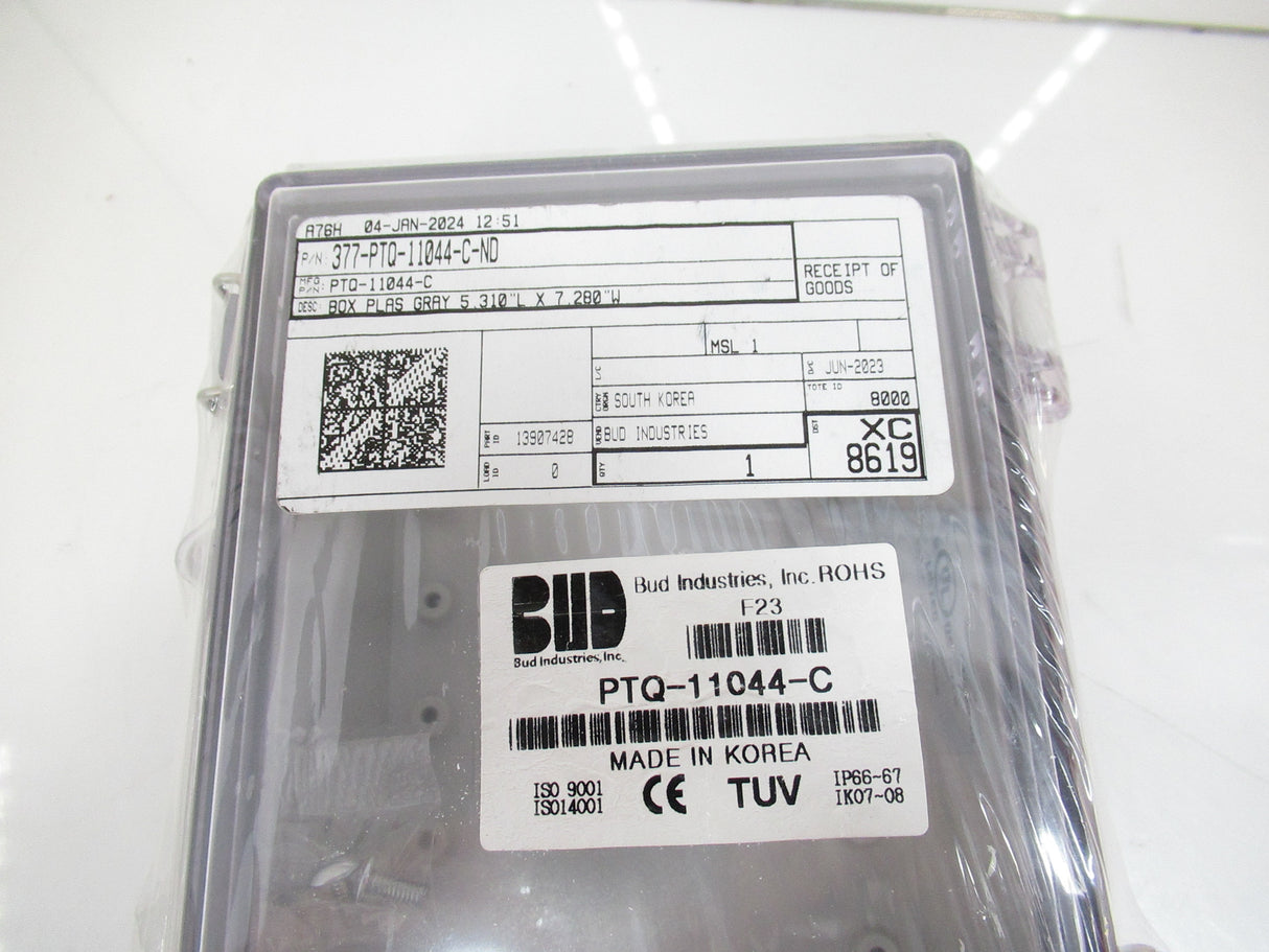 Bud Industries PTQ-11044-C Enclosure, 5.310" L X 7.280" W