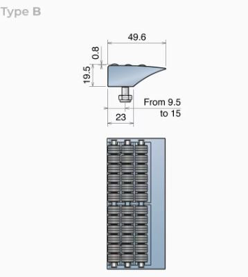 Movex P37102 Roller Guide, 115mm Long X 49.6mm Wide