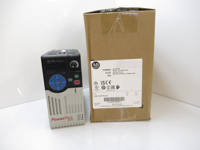 Allen Bradley 25B-D2P3N104 POWERFLEX 525 AC Drive 1 HP 3 Phase, Surplus