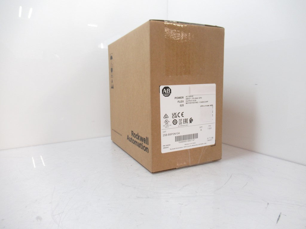 Allen Bradley 25B-B8P0N104 PowerFlex 525 AC Drive 240V/8A/2HP, Surplus