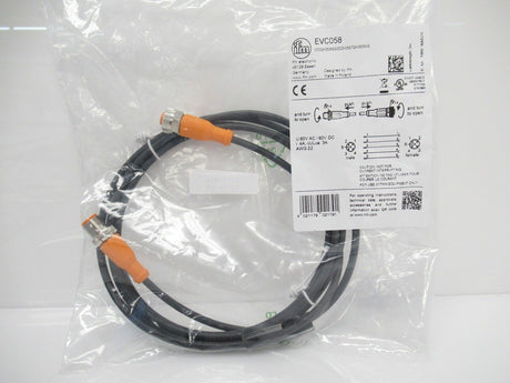 Ifm EVC058 Connection Cable, 2m PUR-Cable; M12 Connector