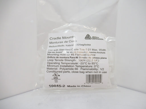 10045-2 100452 Avery Dennison Cable Tie Mount For 0.21" x 0.07" Tie, Pack Of 100