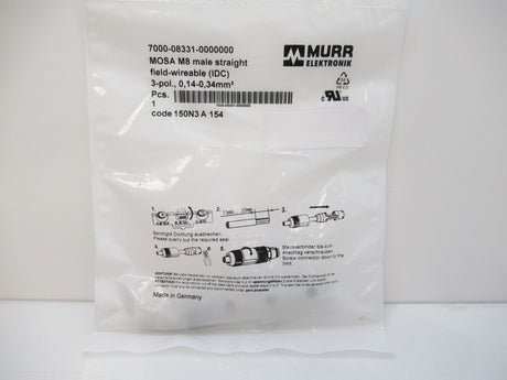 MurrElektronik 7000-08331-0000000 MOSA M8 Male 0°Field-Wireable