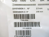 HellermannTyton T18L0M4 8" Black Cable Ties 18 lbs Tensile Strength