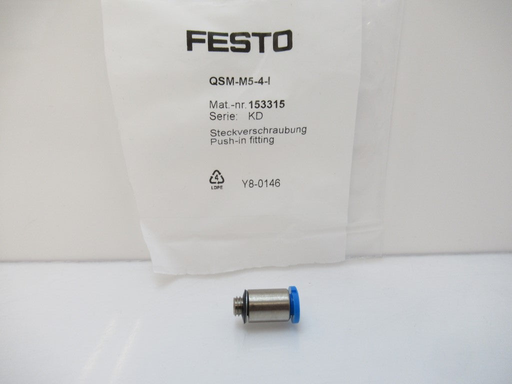 Festo QSM-M5-4-1 153315 Plug Fitting 4mm Tube X 5mm Thread