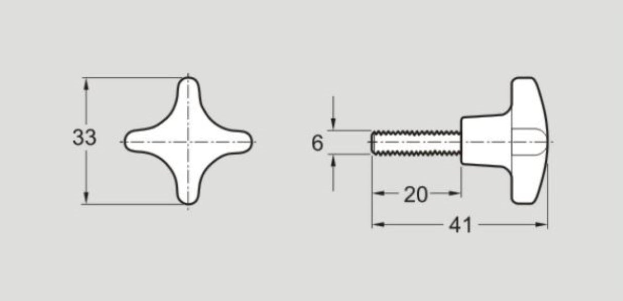 Flexlink XLAR 6X20 Star Knob
