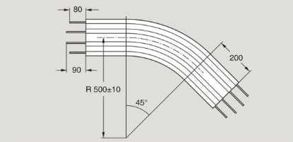 Flexlink XBBP 45A180R5 45° Plain Bend, X180 / CF02
