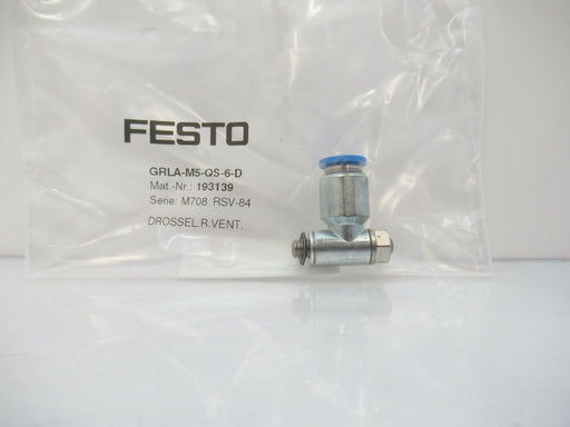 Festo GRLA-M5-QS-6-D 193139 One-Way Flow Control Valve