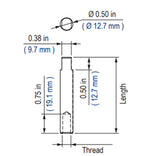 212-3-516 Stainless Steel Adjusting Rod, 3" Long