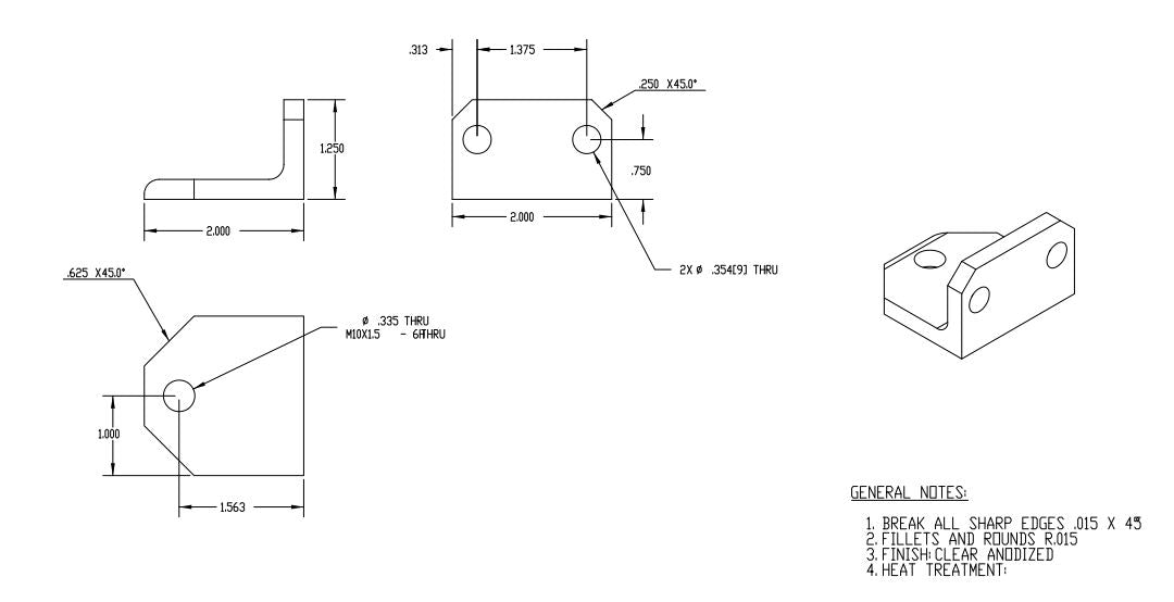 Angle Bracket For Sensor OGP281 Tapped Hole M10