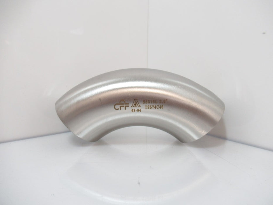 CFF Elbow 90-Degree SFN267 Short Weld Ends Size 2.0 Inches 316L Stainless Steel