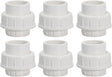 Kmecis 1" Pvc Union Coupling Pipe Fitting Pvc Adapter, Lot Of 6