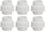 Kmecis 1" Pvc Union Coupling Pipe Fitting Pvc Adapter, Lot Of 6