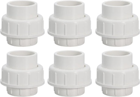 Kmecis 1" Pvc Union Coupling Pipe Fitting Pvc Adapter, Lot Of 6