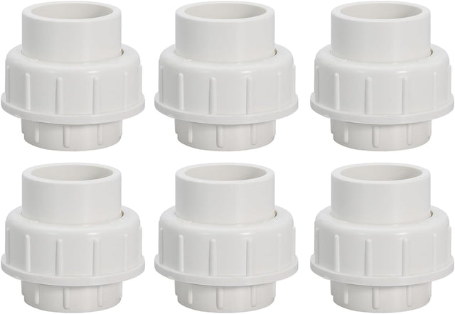 Kmecis 1" Pvc Union Coupling Pipe Fitting Pvc Adapter, Lot Of 6