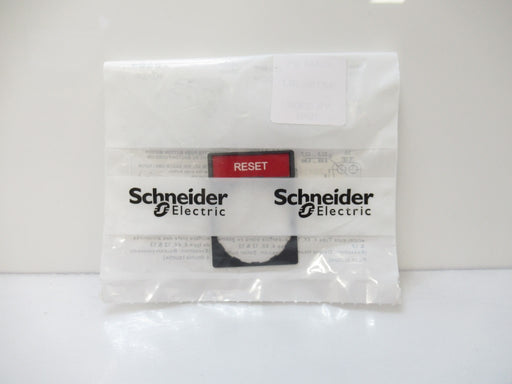 Schneider Electric ZBY2323 Reset Nameplate Squared Red