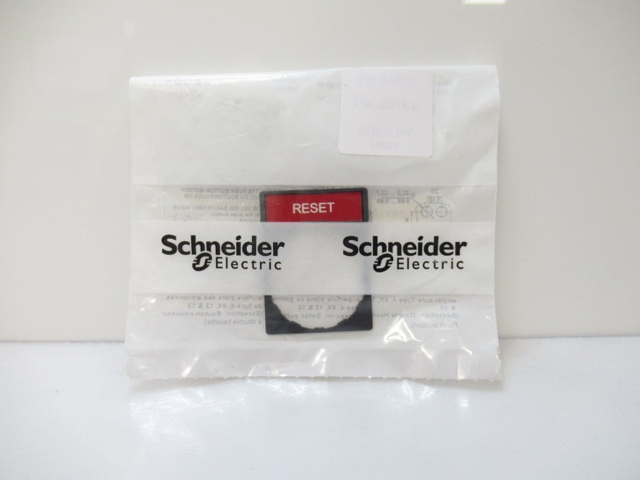 Schneider Electric ZBY2323 Reset Nameplate Squared Red