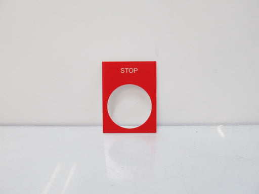 ZB2BY2304 Schneider Electric Stop Nameplate Squared Red XB5 PB, Sold By Unit