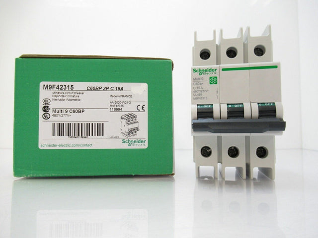 Schneider M9F42315 Electric Multi 9 Circuit Breaker 15A, 3-Pole