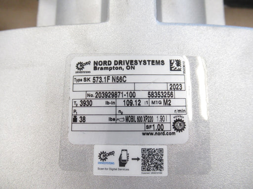 Nord Drivesystemes SK573.1F-56C Speed Reducer Nordbloc Helical In Line 109.12 :1