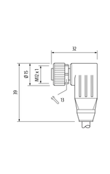 MurrElektronik 7000-17141-2911000 M12 Female 90° A-Cod. W/ Cable Shielded, 10M