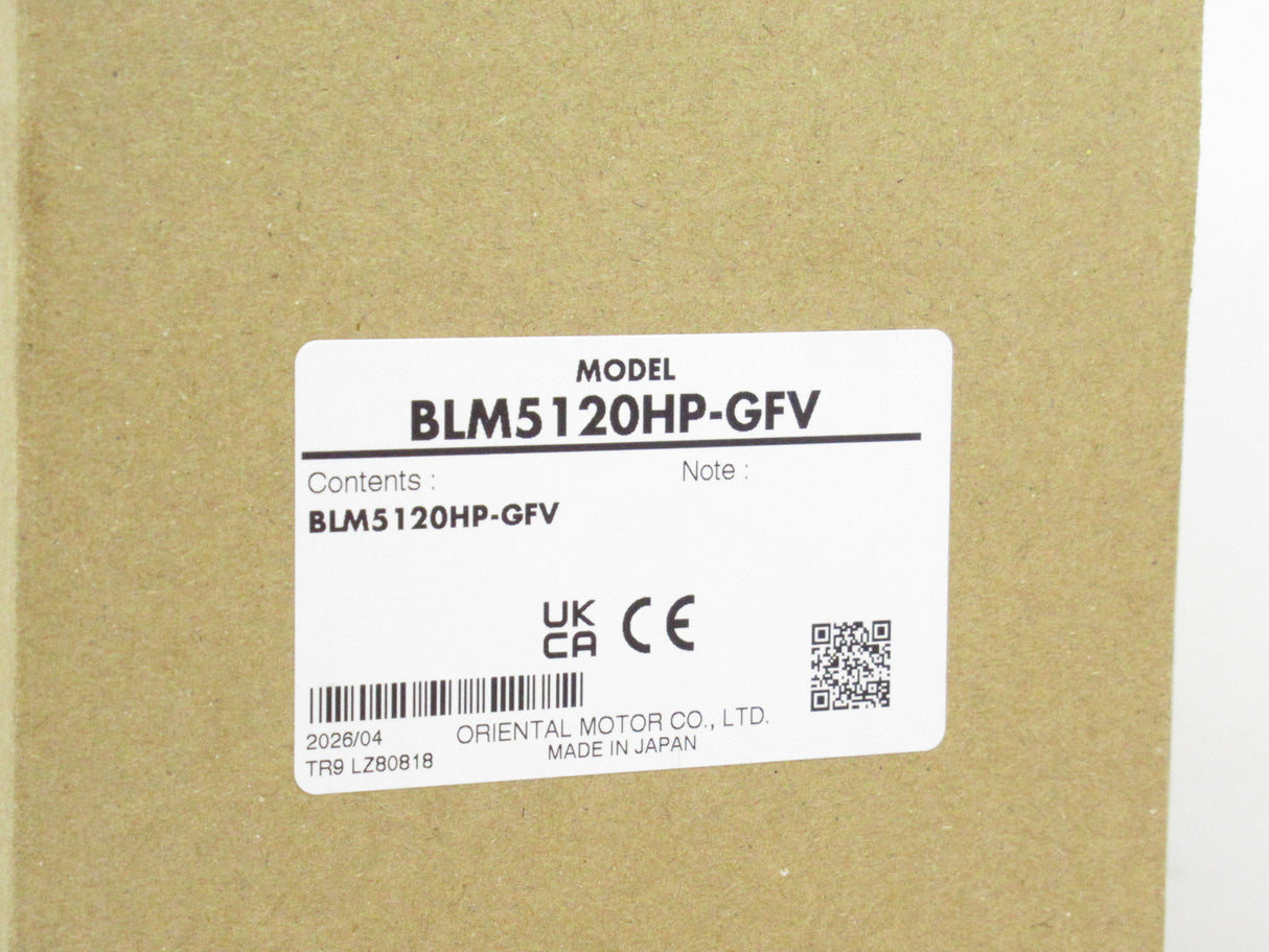 Oriental Motor BLM5120HP-GFV Brushless DC Motor, 120W (1/6 HP)