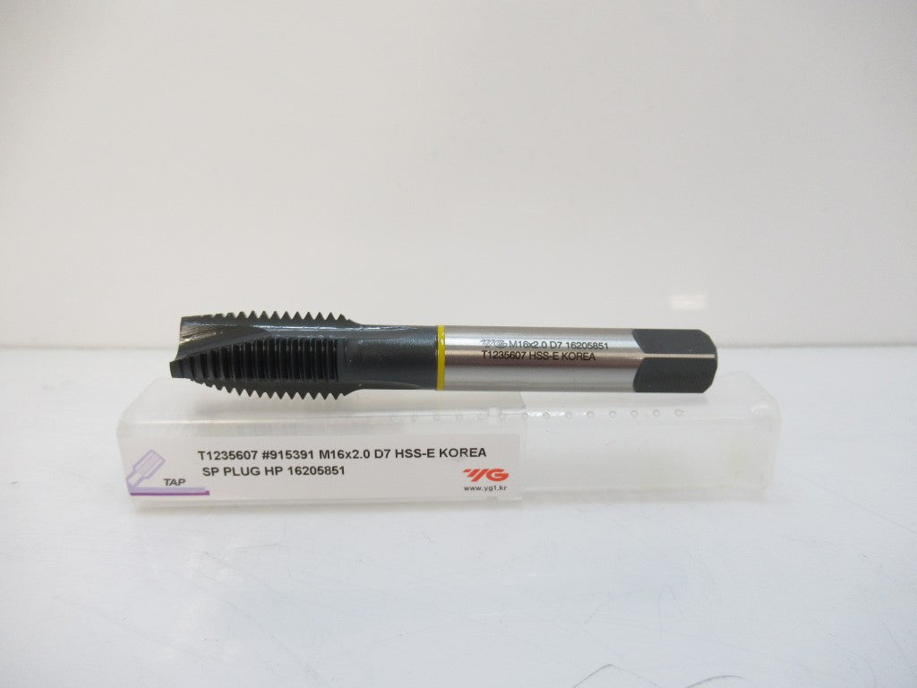 YG-1 T1235607 915391 M16X2.0XD7 Spiral Point HSS-E Plug Style Tap Steam Oxide