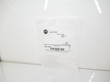 Allen Bradley 800T-X504Y Standard Yellow Legend Plate, Emerg. Stop
