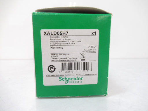 Schneider Electric XALD05H7 Harmony Empty Control Station, 5 Holes, 22 mm