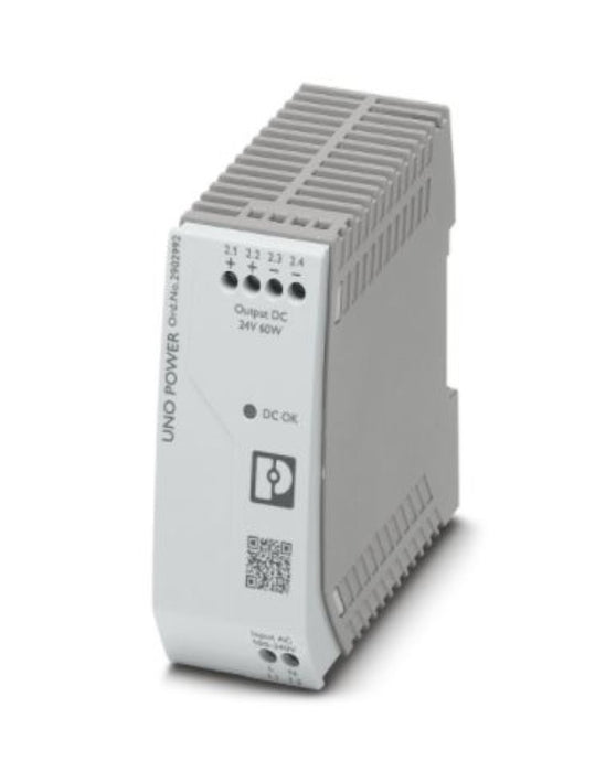 Phoenix Contact Power Supply,29 02 99 2 2902992 UNO-PS/1AC/24DC/60W   1-Phase