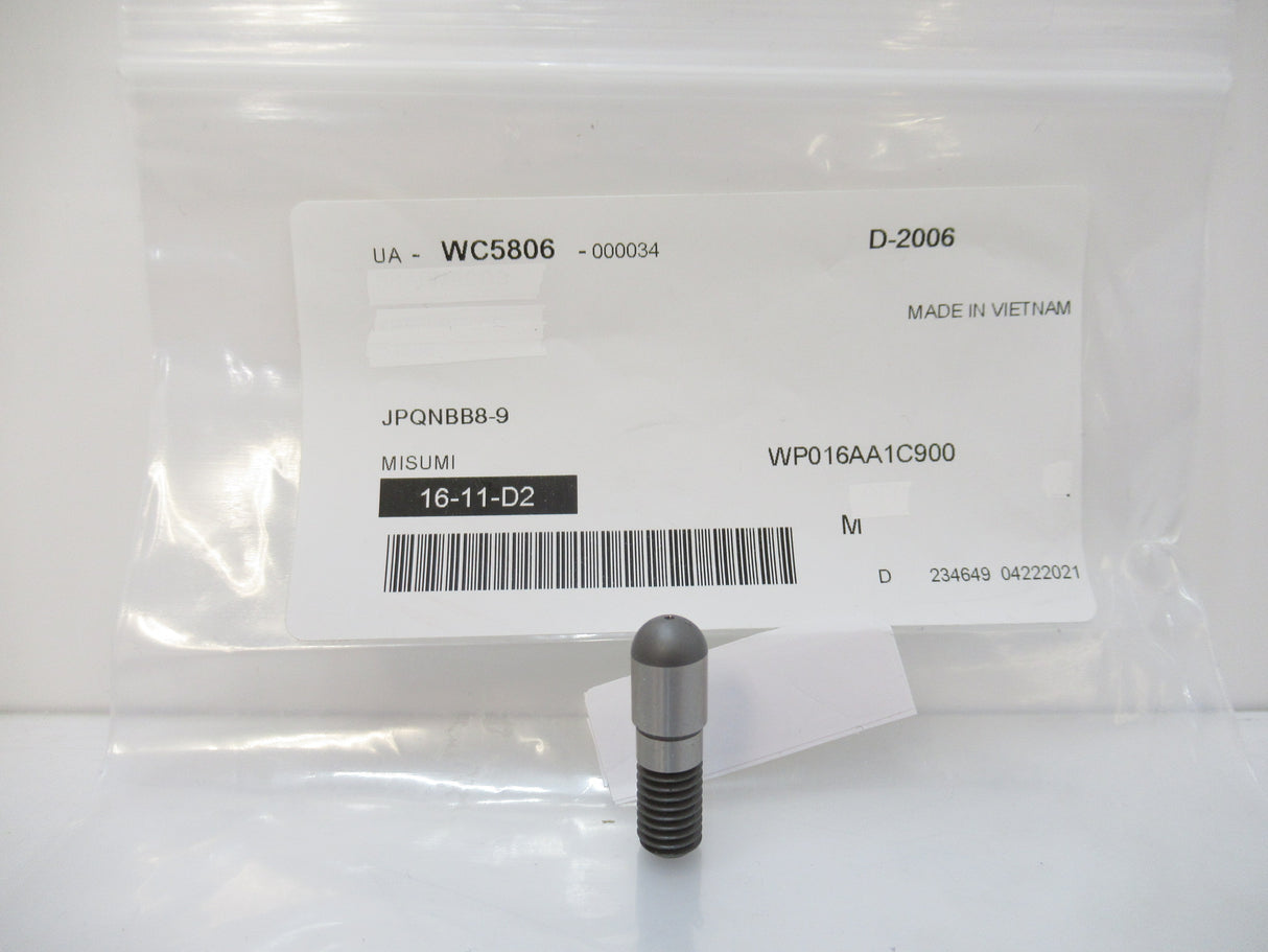 Misumi JPQNBB8-9 Large Head Locating Pin - Spherical Tip, Sold By Unit