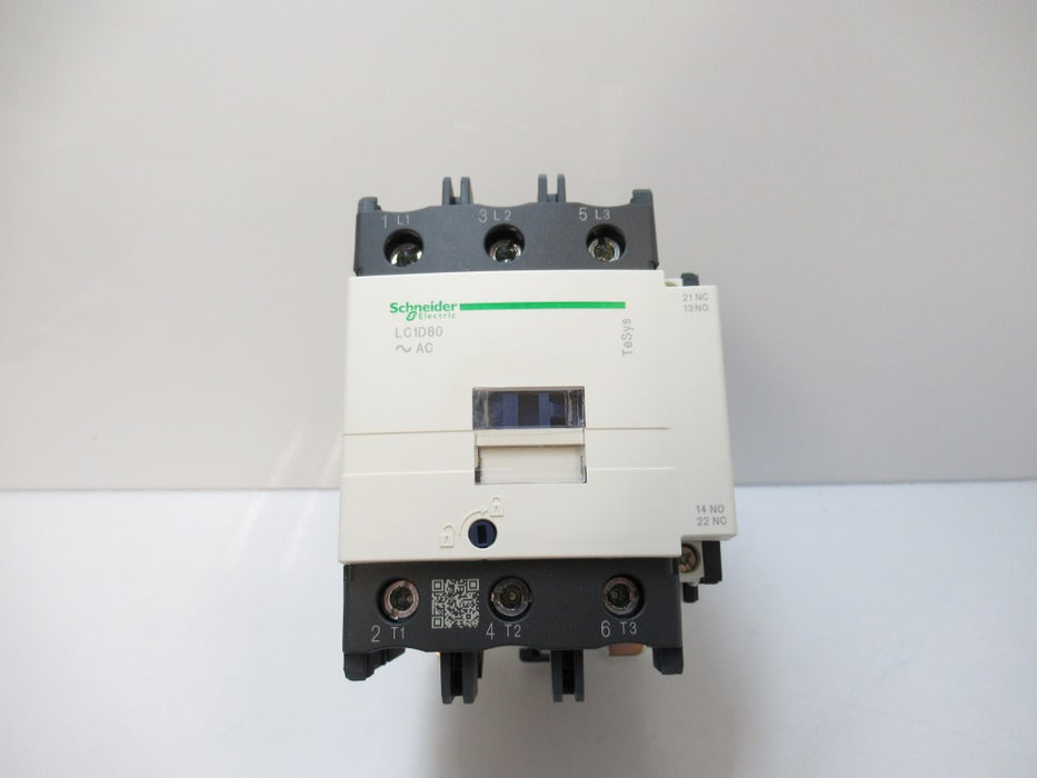 Schneider Electric LC1D80G7 TeSys D Contactor 3-Pole 600V AC, 80 A