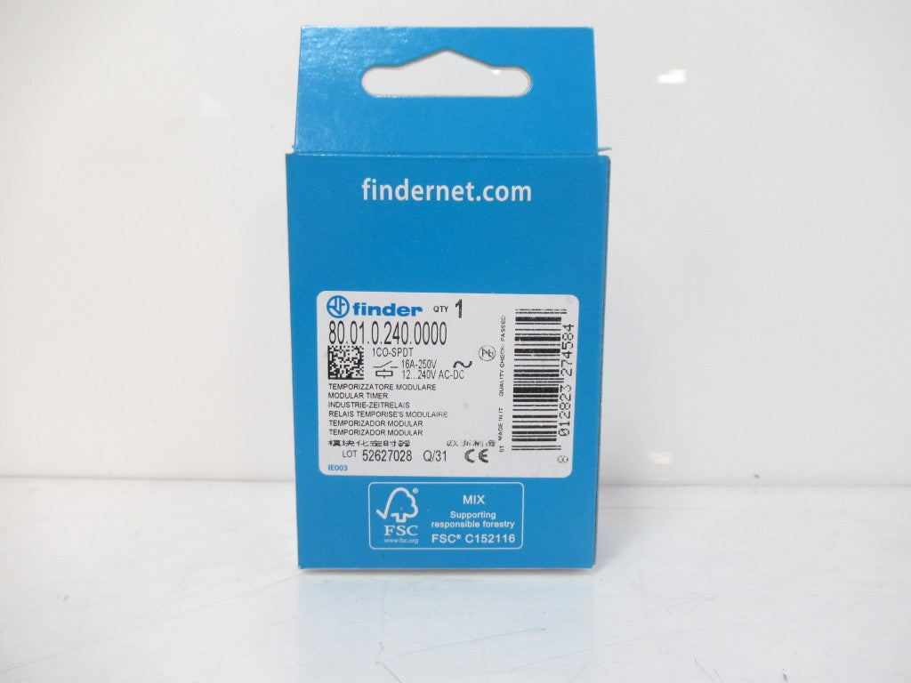 Finder 80.01.0.240.0000 Modular Timer 12/240 V, Multi-Function, 16 A ...