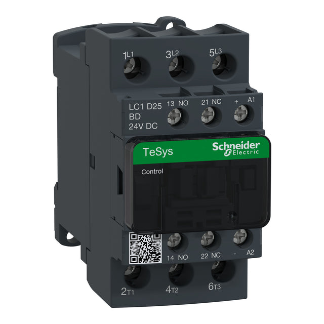 Schneider Electric TeSys LC1D25BD Contactor 25 A, 24V DC, 600V AC