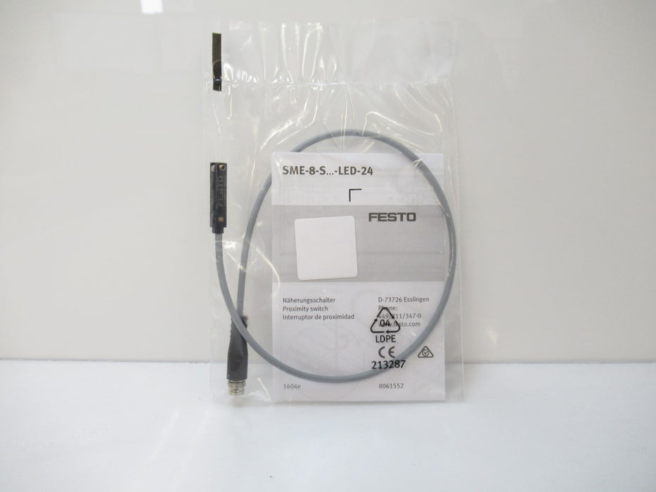 Festo 150857 SME-8-S-LED-24 Proximity Sensor, M8, 3-Pin, 24V DC, PNP