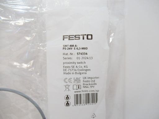 Festo SMT-8M-A-PS-24V-E-0.3-M8D 574334 Proximity Sensor