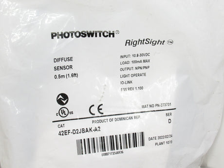 Allen Bradley 42EF-D2JBAK-A2 Photoelectric Sensor, 2m Long