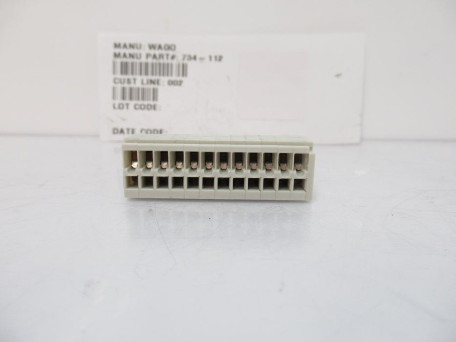 734-112 734112 Wago Terminal Block 12 Positions, 28 AWG To 14 AWG, Sold By Unit