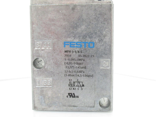 Festo MFH-3-1/4-S 7959 Air Solenoid Valve