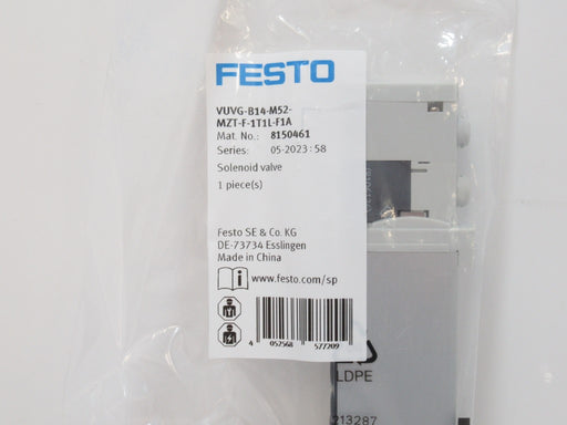 8150461 VUVG-B14-M52-MZT-F-1T1L-F1A Festo Solenoid Valve, Size 14mm, 24V DC