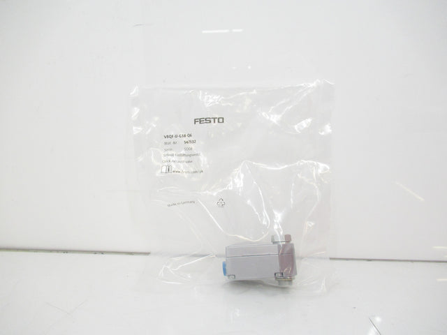 Festo VBQF-U-G18-Q6 547532 Quick Exhaust Valve, G1/8-QS-6